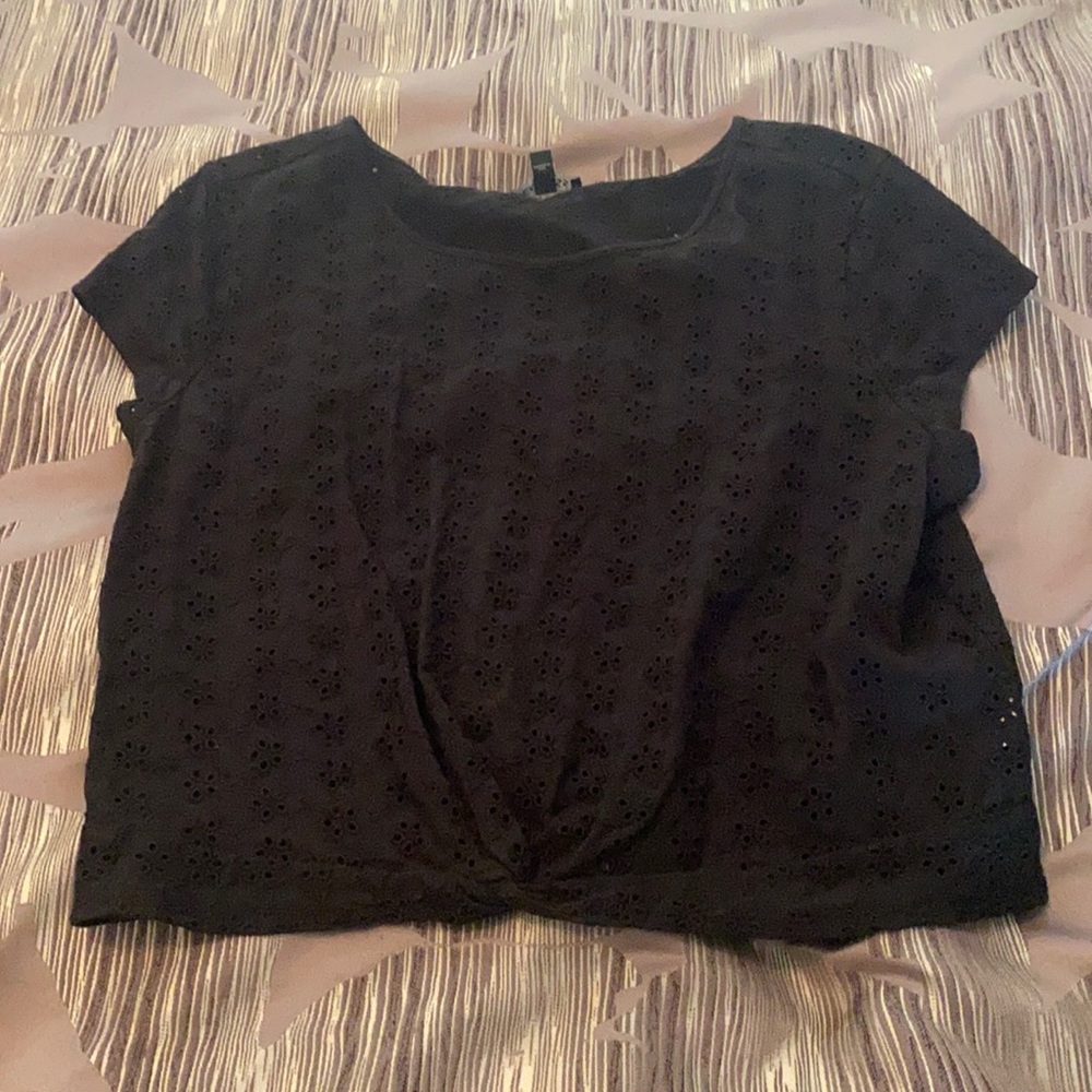 Express short sleeve black crop top